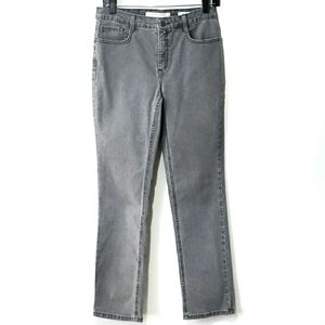 Jones New York Sutton Straight Leg Gray Jeans Sz 8